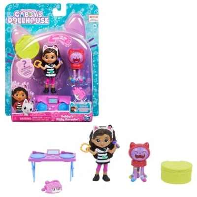 Image of Gabby’s Dollhouse, Kitty Karaoke Set with 2 Toy Figures, Accessories, Delivery and Furniture Piece, Kids’ Toys for Ages 3 above
