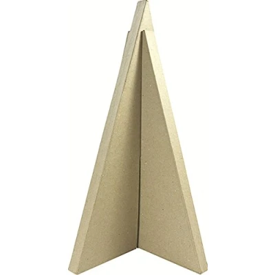 Image of Décopatch Ref NO031C Triangular Christmas Tree Papier Maché Object to Decorate 39 x 50.5cm with Papers &amp; PaperPatch Glue, Glitter, Paints
