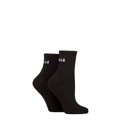 Image of Women&#039;s 2 Pair Elle Sports Cushioned Ankle Socks Plain Black 4 8