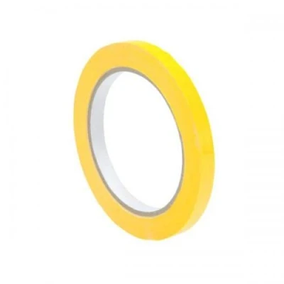 Image of Indigo® Quality Butcher Sealing Tape 9mm x 66m PVC Neck Bag/Fruit/Veg/Meat/Sweets (6 Yellow)