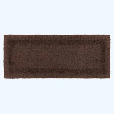 Image of HOMESCAPES Long Bath Mat, Runner, Luxury 1600gsm Extra Soft 100% Cotton, Reversible Bathroom Mats Non Slip, Washable, Super Absorbent, Quick Dry, Chocolate Brown Large Rug, 40 x 100 cm