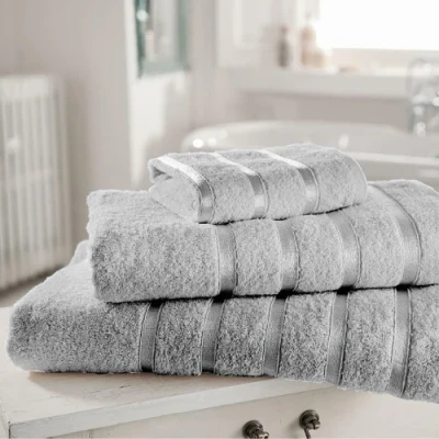 Image of GC GAVENO CAVAILIA 500 GSM Hand Towels, Washable Egyptian Cotton 4 Pack Quick Dry Towel For Gym Saloon, Silver