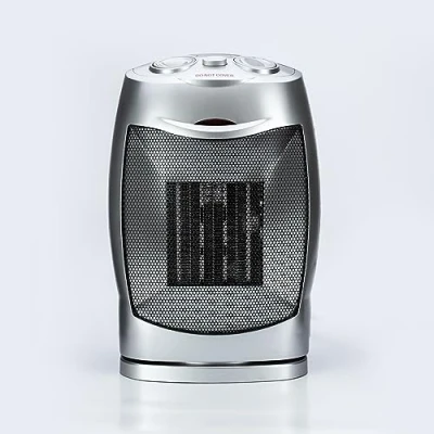 Image of STATUS Oscillating Ceramic PTC Fan Heater 1500w Silver 2 Heat Settings + Only Setting with Adjustable Thermostat [CFH 1500W1PKB6]
