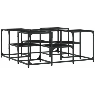 Image of vidaXL Coffee Table Black 91x91x40 cm Engineered Wood