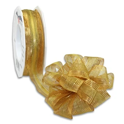 Image of Präsent Astoria Pull Bow Ribbon Gold 25 mm width, 20 m length