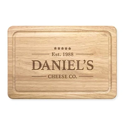 Image of Personalised Custom Name Cheese Co Rectangular Wooden Chopping Board