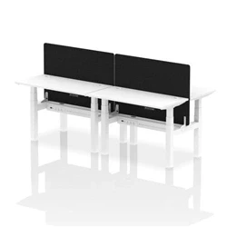 Image of Air B2B 1200x600mm Adjustable 4P Bench Desk CP White/White + Screen