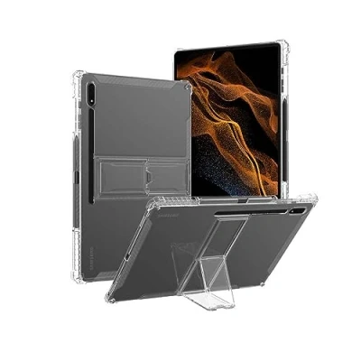 Image of QJONSIU Clear Case Compatible with Samsung Galaxy Tab S10 Ultra, [Stand Feature] Ultra thin HD Soft TPU Protective Airbag Protection for