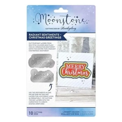 Image of Hunkydory Moonstone Dies Radiant Sentiments Christmas Greetings MSTONE913 rrp £14.99