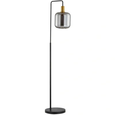 Image of Lindby floor lamp Nimbora, 150 cm, black, glass, metal