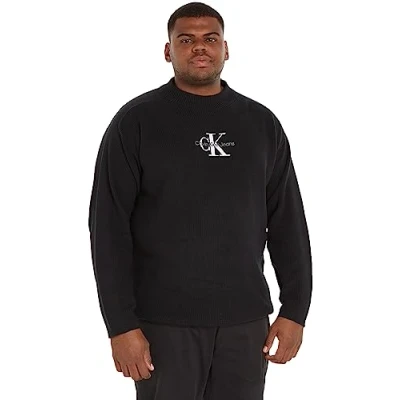 Image of Calvin Klein Jeans Men Monologo Jumper, Black (Ck Black), XS