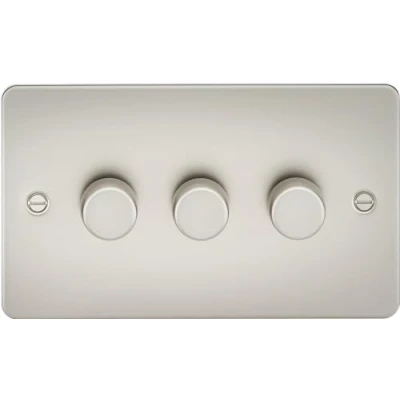 Image of KnightsBridge 3G 2 way 10 200W (5 150W LED) Intelligent Flat Plate Dimmer Pearl
