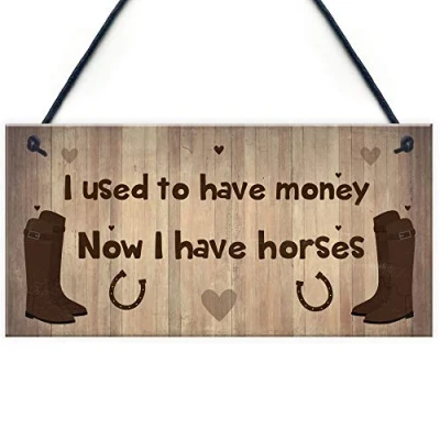 Image of RED OCEAN Horse Sign Funny Birthday Xmas Gift For Friend Lover Stable Bedroom