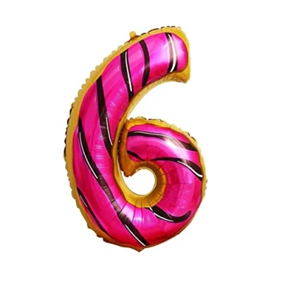 Image of Zebra Balloons Candy Number 6 Foil Balloon, 101cm/40inch