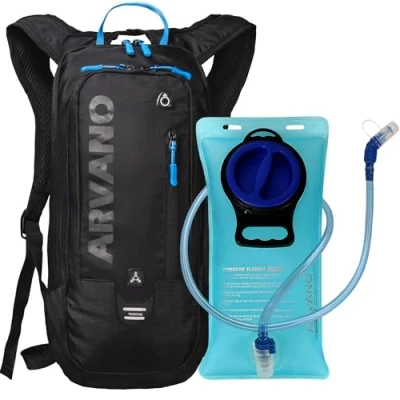 Image of Arvano 6L Mini Cycling Backpack Lightweight Mountain Bike Hydration with Water Bladder 2L, Mtb Rucksack Small Ski for Man Women Sports Pack Gift Biking Skiing Motorcycle