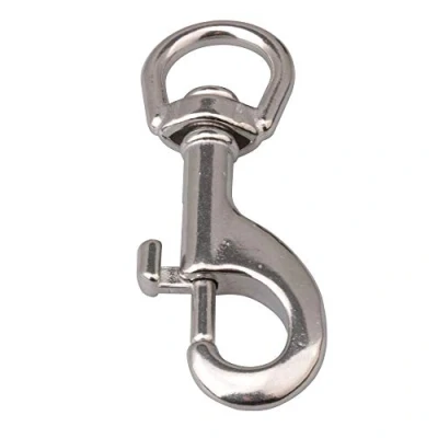 Image of CNBTR 80mm Silver 304 Stainless Steel Trigger Bolt Snap Clip Hook with Swivel Eye for Pet Chains