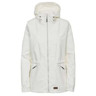 Image of Trespass Cruella, Cream, L, Waterproof Jacket with Hood for Women, Large, White
