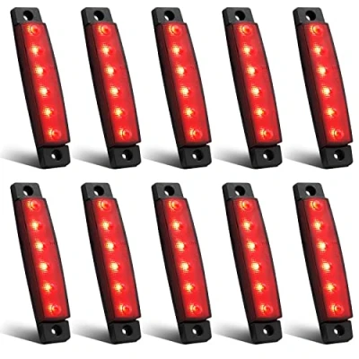 Image of Biqing 10pcs LED Side Marker Lights Position Indicators Red 24V Waterproof Lamps for Truck Trailer Lorry Cab Bus Boat Tractor Motorhome