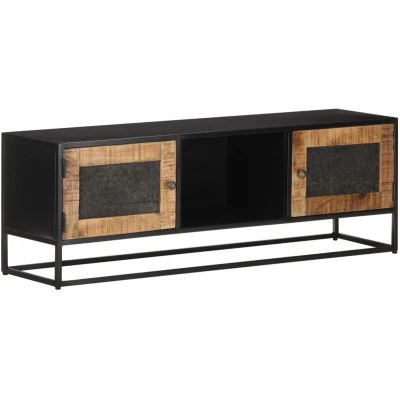 Image of vidaXL TV Cabinet 120x30x40 cm Rough Mango Wood