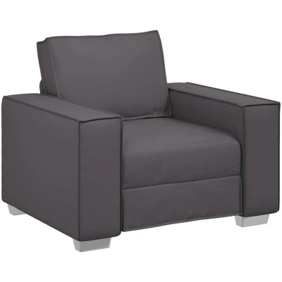 Image of vidaXL Grey Sofa Chair Artificial Leather Office Lounge 99x78x84 cm
