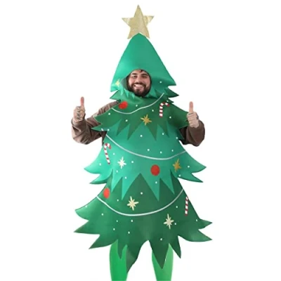 Image of Christmas Tree Fancy Dress Costume Unisex Adults Costume/Festive Funny One Size
