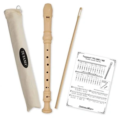 Image of Tuyama® TFS 06B ABS Recorder Baroque Fingering Includes Chart and Examples of Music Soprano