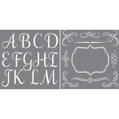 Image of Deco Art PYI 101 Plastic Initial Impressions Stencil 12 inch x inch, Sophisticated