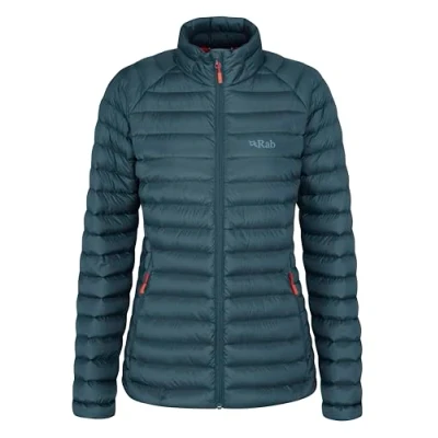 Image of Rab Women&#039;s Microlight Down Jacket for Trekking, Climbing, &amp; Skiing Orion Blue 12