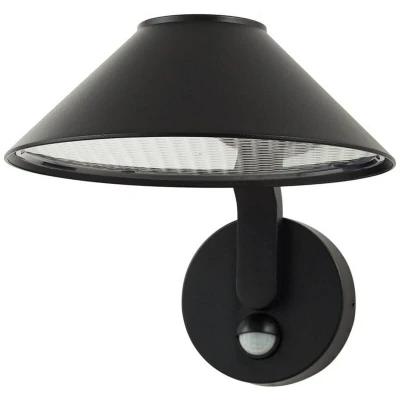 Image of Lindby LED wall light Capelo, black, aluminium, sensor, Ø20cm