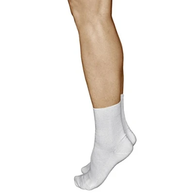 Image of vitsocks Women&#039;s Non Elastic Top Soft All Cotton Socks (3 PAIRS) Loose Fit, No Pressure, white, 3 5.5