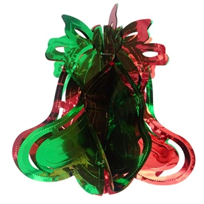 Image of 30cm Red And Green Foil Bell Christmas Decoration Indoor Decorations
