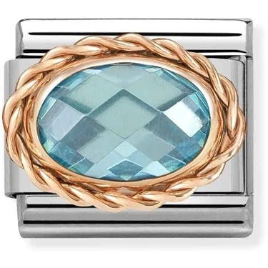 Image of Nomination Framed Light Blue Crystal Oval Charm