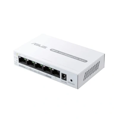 Image of ASUS ExpertWiFi EBP15 5 Port GbE Smart Managed PoE+ Switch for small mdeium business, 4 x PoE+, 60 watts, Supports QoS, IGMP, Wall mount