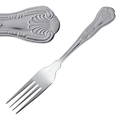 Image of Olympia Kings Cutlery Dessert Forks Set (Pack of 12), High Polished Stainless Steel, Size: 185(L)mm, Elegant Dinner Party Forks, Dishwasher Safe Home Kitchen &amp; Restaurant Use, D686