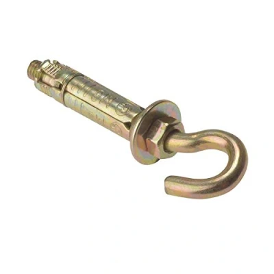 Image of ForgeFix Masonry Anchors Hook Bolts M6 Zinc Yellow Passivated Bag 10