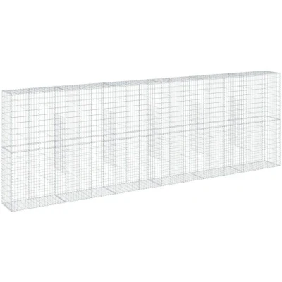 Image of vidaXL Gabion Basket with Cover 600x50x200 cm Galvanised Iron
