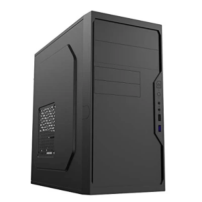 Image of CiT Work PC Case, Micro ATX, Minimalist Design, Spacious Interior, Room To Mount Three Fans, Two USB Ports Included, A High Performance Chassis For Home and Office Environments Black