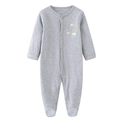 Image of Chamie Baby Clothes Newborn Sleepsuit Footed Cotton Grow for Boys and Girls,9 12 Months