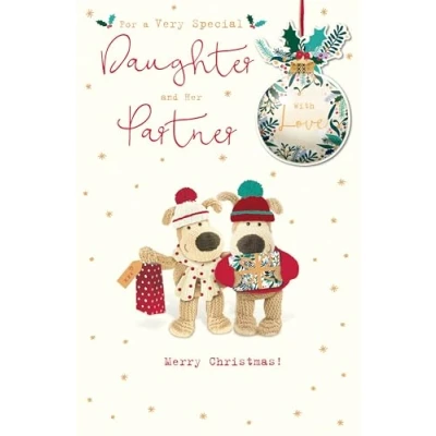 Image of Boofle Embellished Daughter &amp; Her Partner Cute Christmas Greeting Card 771242