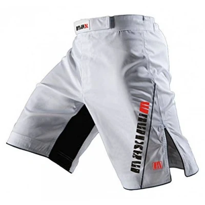 Image of MMA Fight Shorts Grappling Short Kick Boxing Cage Fighting Shorts, Gym White