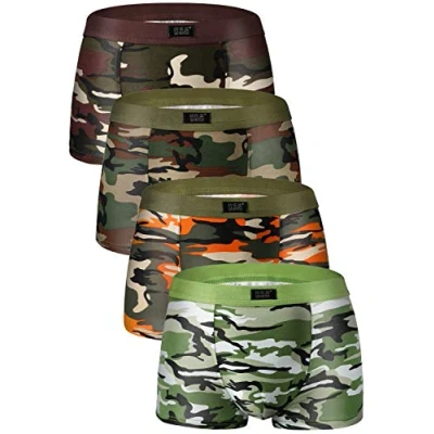 Image of YOULEHE Men&#039;s Boxer Shorts Soft Bamboo Underwear Trunks Breathable Multipack (U001 Camouflage(4 Pack), L)