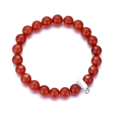 Image of Philip Jones Carnelian Gemstone Charm Stretch Bracelet