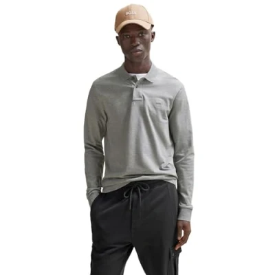 Image of BOSS Passerby Polo shirt, Men&#039;s, Size: Medium, Light pastel grey