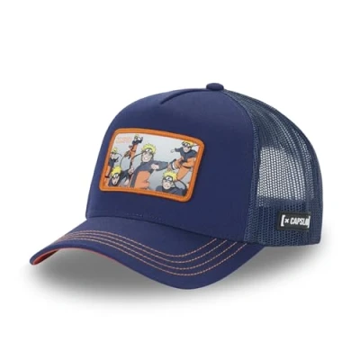 Image of Naruto Shippuden Men&#039;s Cap, Kage Bunshin no Jutsu Trucker Original Manga Anime, Blue, One size