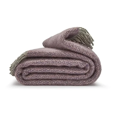 Image of Tweedmill Lifestyle Illusion Blanket/Throw Lavender 150cm x183cm 100% New Pure Wool, Made in UK