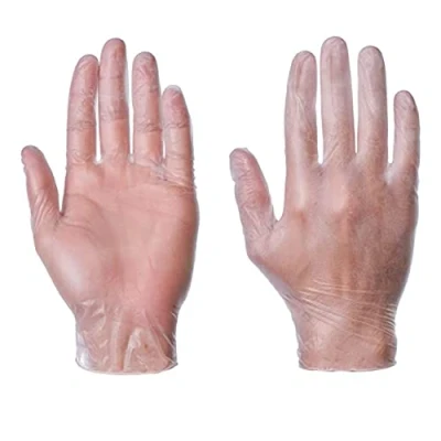Image of Powdered Vinyl Latex Free Medical Disposable Gloves Box of 100 (Medium, Clear)