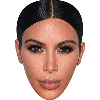 Image of FoxyPrinting Kim Kardashian Tv Movie Star Celebrity Cardboard Party Face Mask Fancy Dress