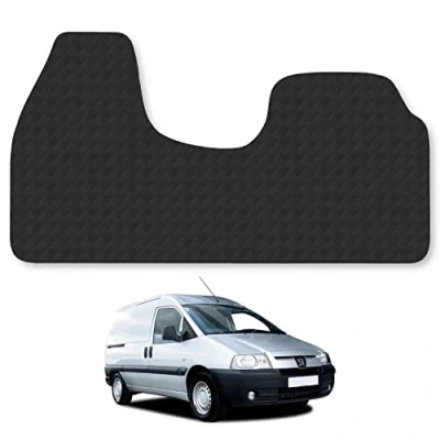 Image of Rubber Floor Mats for the Peugeot Expert (1995 2007) UK Models Custom Van Accessory Tailored fit Heavy Duty, Waterproof &amp; Anti Slip Work with Clips