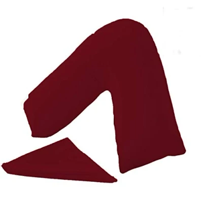 Image of Looms &amp; Leaves V SHAPED NURSING PILLOW CASE PREGNANCY MATERNITY ORTHOPEDIC BACK NECK SUPPORT (WINE, V. CASE)