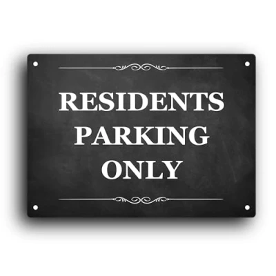 Image of A5 &quot;RESIDENTS PARKING ONLY&quot; Sign 3mm Aluminium Composite, UV Printed for Long Term Outdoor Use